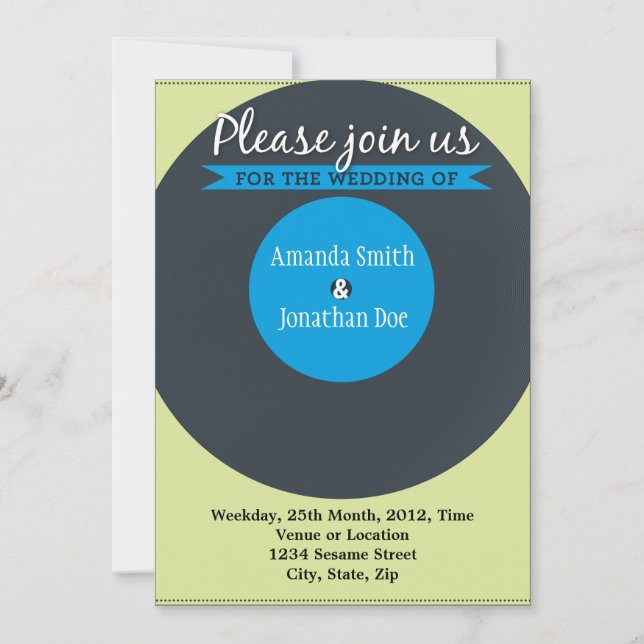 Convite De Casamento De Registros De Vintagem (Frente)