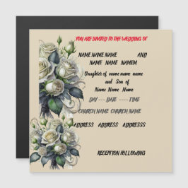 convite de casamento de rosa 5x7