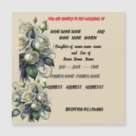 convite de casamento de rosa 5x7