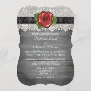 Convite de casamento de Rosa de madeira russa da C