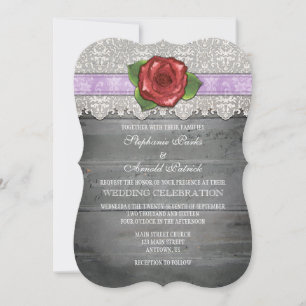 Convite de casamento de Rosa de madeira russa de C