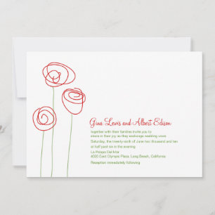 Convite de Casamento de Rosas Abstrato