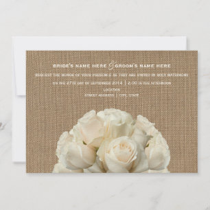Convite De Casamento De Rosas Brancas Inspiradas E