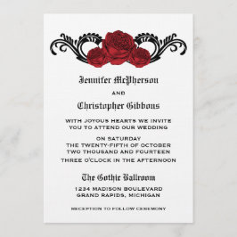 Convite de casamento de Rosas de espiral do gótico