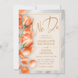 Convite de Casamento de Rosas Laranja