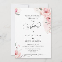 Convite De Casamento De Rosas Rosa De Água