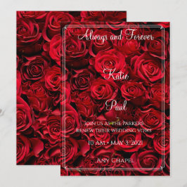 Convite de casamento de rosas vermelhas elegantes