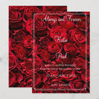 Convite de casamento de rosas vermelhas elegantes