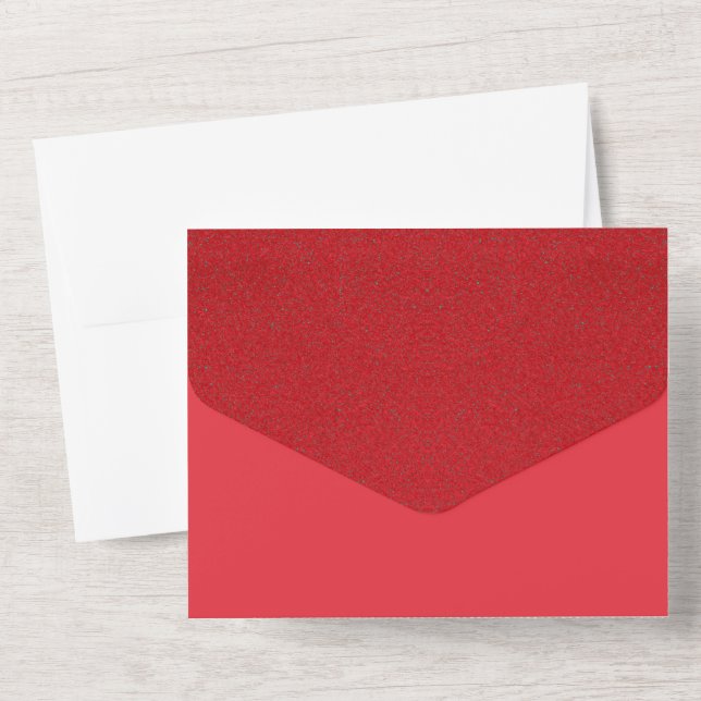 Convite de casamento de ruído vermelho dobrado - p (Verso)