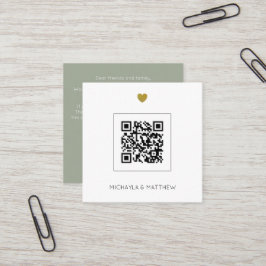 Convite de Casamento de Sage com Código QR Minimal