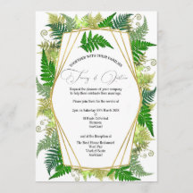 Convite de Casamento de Samambaia da Nova Zelândia