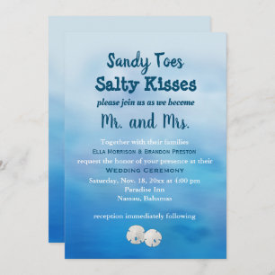 Convite de casamento de Sandy Toes com Aquarela