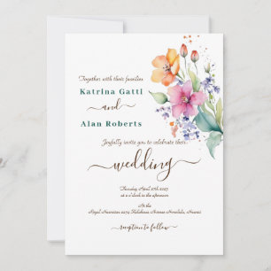 Convite De Casamento De Sangue Amarelo Cor-De-Rosa