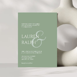 Convite De Casamento De Script Chic Sage & Cream