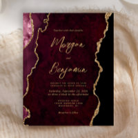 Convite de casamento de Script de Agate Dourado do
