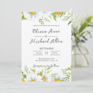 Convite de Casamento de Script de Aquarela White D