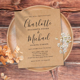 Convite De Casamento De Script De Orçamento Rustic