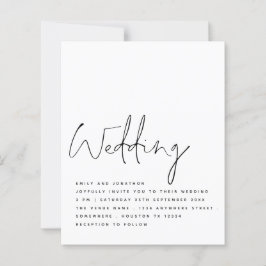 CONVITE DE CASAMENTO de Script Elegante Branco Pre