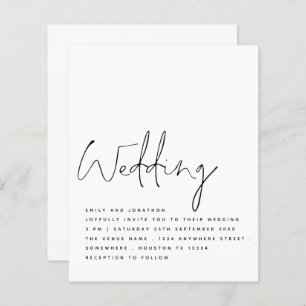 CONVITE DE CASAMENTO de Script Elegante Branco Pre