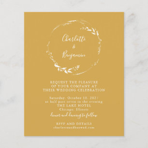 Convite de casamento de Script Floral Floral Amare