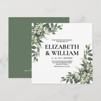 Convite De Casamento De Script Floral Rustic Water