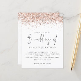 Convite de casamento de Script Glitter Dourado do 