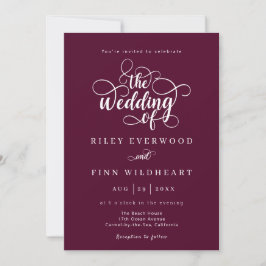Convite de Casamento de Script Minimalista Clássic