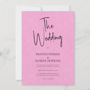 Convite de casamento de Script Preto Simples de Li