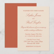 Convite De Casamento De Script Terracotta Elegante