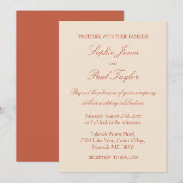 Convite De Casamento De Script Terracotta Elegante