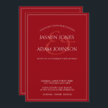 Convite De Casamento De Script Vermelho Da Crimson<br><div class="desc">Mínimo Convite De Casamento De Tipografia Do Script Vermelho Crimson. Imprime os seus convidados de casamento com este convite de casamento vermelho, com um belo roteiro branco num fundo vermelho de criminosos. Este Convite tem um design vermelho espantoso, com vibrações modernas e mínimas, perfeito para o seu casamento simples, moderno...</div>