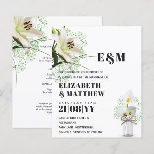 CONVITE DE CASAMENTO de Shabby Chic Cala Lillies