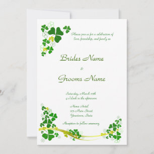 Convite de Casamento de Shamrock Na moda