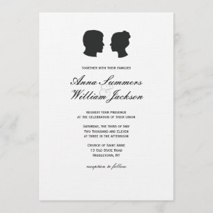 Convite De Casamento De Silhuette De Casal - Alfâ