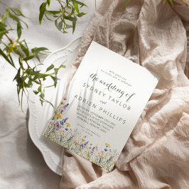 Convite de Casamento de Simples Flor Silvestre