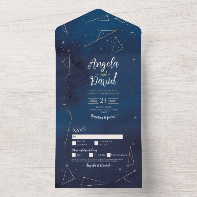 Convite de casamento de Sinal de Estrela de marinh (Interno)