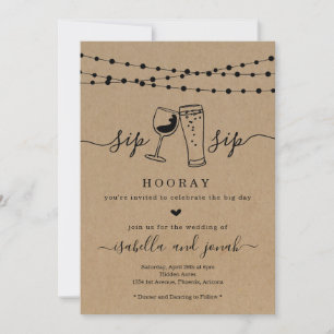 Convite De Casamento De Sip Sip Hooray