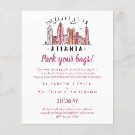 Convite de Casamento de Skyline ATLANTA desenhado 