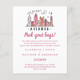 Convite de Casamento de Skyline ATLANTA desenhado 