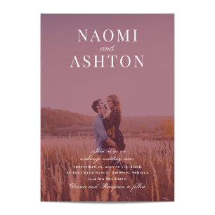 Convite de Casamento de Sobreposição Bruto