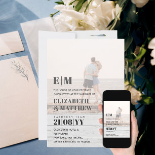 Convite de casamento DE SOBREPOSIÇÃO DE FOTOGRAF