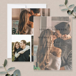 Convite De Casamento De Sobreposição De Vellum Fot