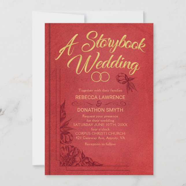 Convite de Casamento de Storybook (Frente)