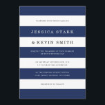 Convite De Casamento De Stripes De Marinho Chic<br><div class="desc">Design de casamento listrado moderno por Shelby Allison. Mais opções de cores disponíveis.</div>