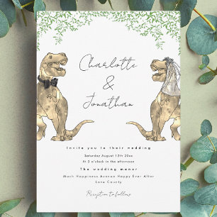 Convite De Casamento De Tema De Dinossauro