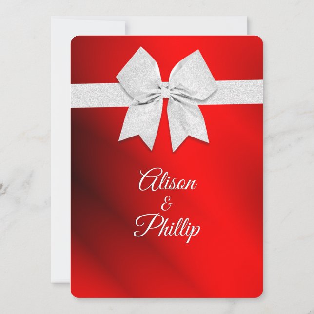 Convite De Casamento De Tema De Natal Vermelho Arc (Verso)