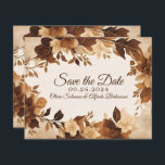 Convite de casamento de Tema Floral do Café e Crem<br><div class="desc">Este Convite de casamento de tema Floral do Café e Creme Autumn é perfeito para seu visual cremoso de outono, casamento ao estilo moderno. O estilo legal de flores castanho-escuro e caramelo de café acompanhado de tons de beige minimalistas e flores brancas complementares ajudarão a dar vida à sua visão!...</div>