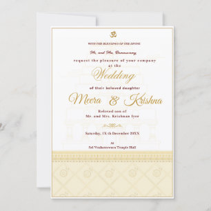 Convite de Casamento de Templo Indiano