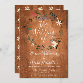 Convite De Casamento De Terras Florais Da Rústica