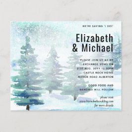 Convite de casamento de Teto de Aquarela de Invern